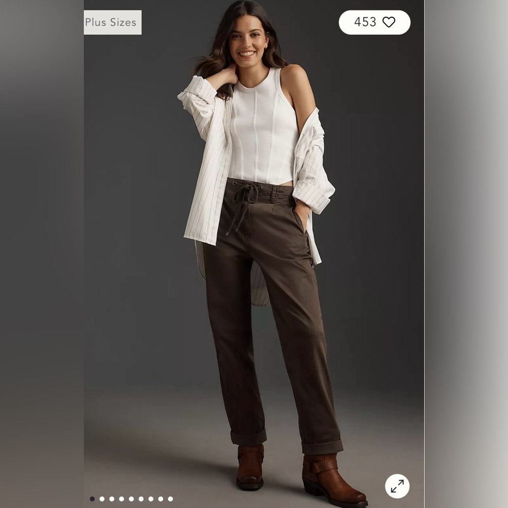 Pilcro/Anthropologie Low Rise Chino Pants in Dark Brown Size L. NWT